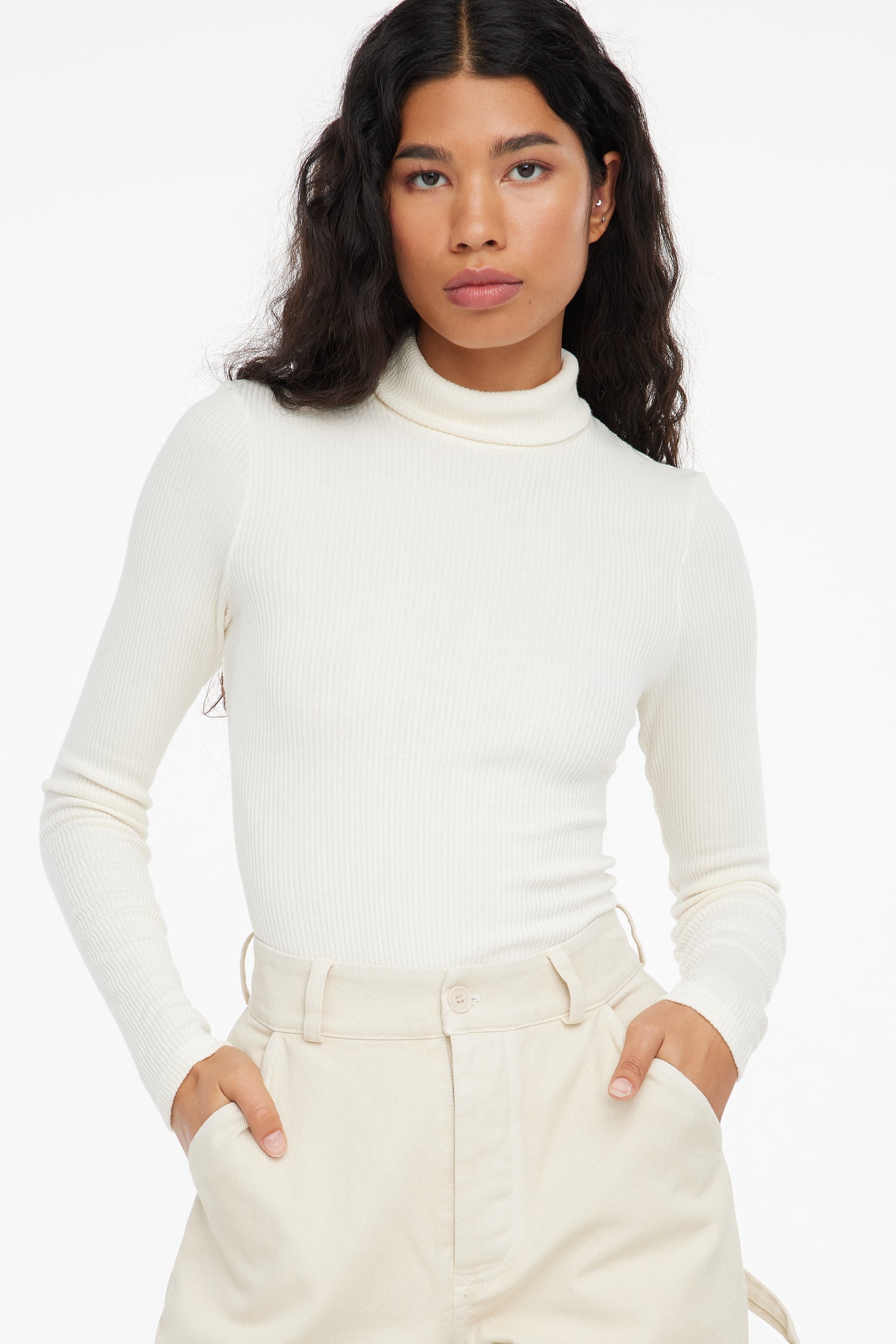 Sweater Rib Turtleneck - Panna Cotta
