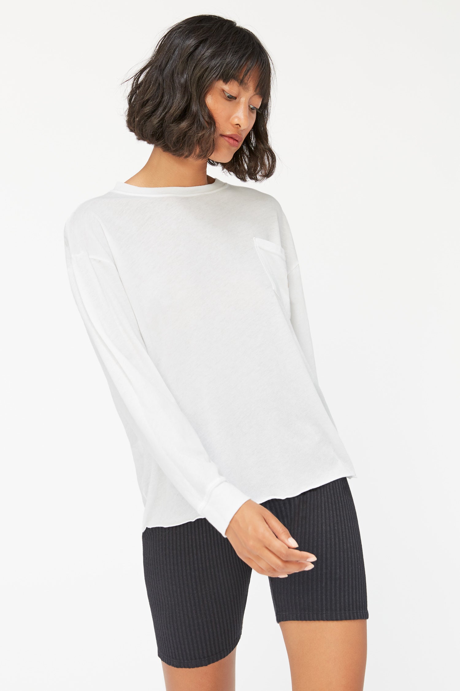 Longsleeve Crewneck - Whitewash Surf Graphic