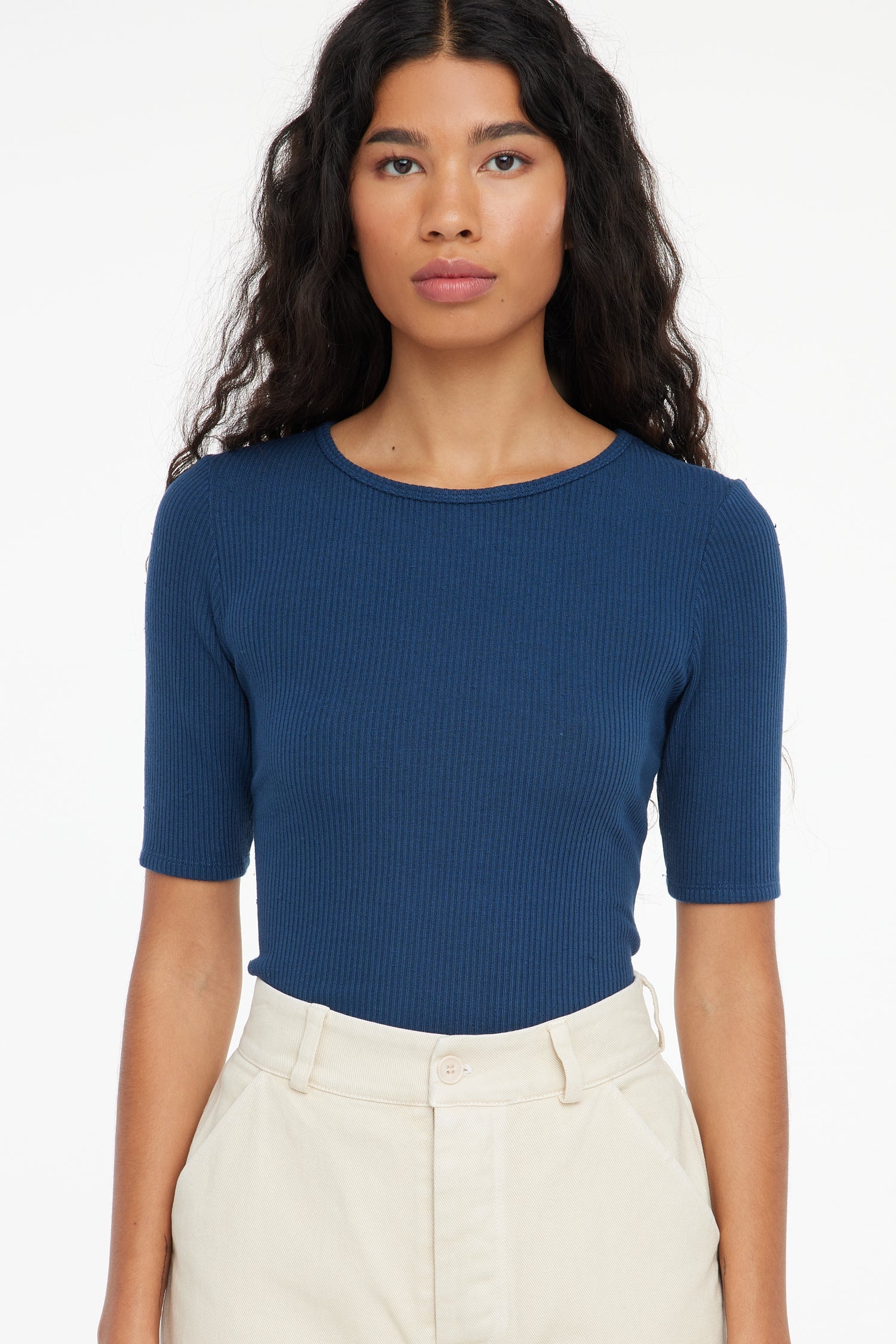 Sweater Rib Tee - Lapis