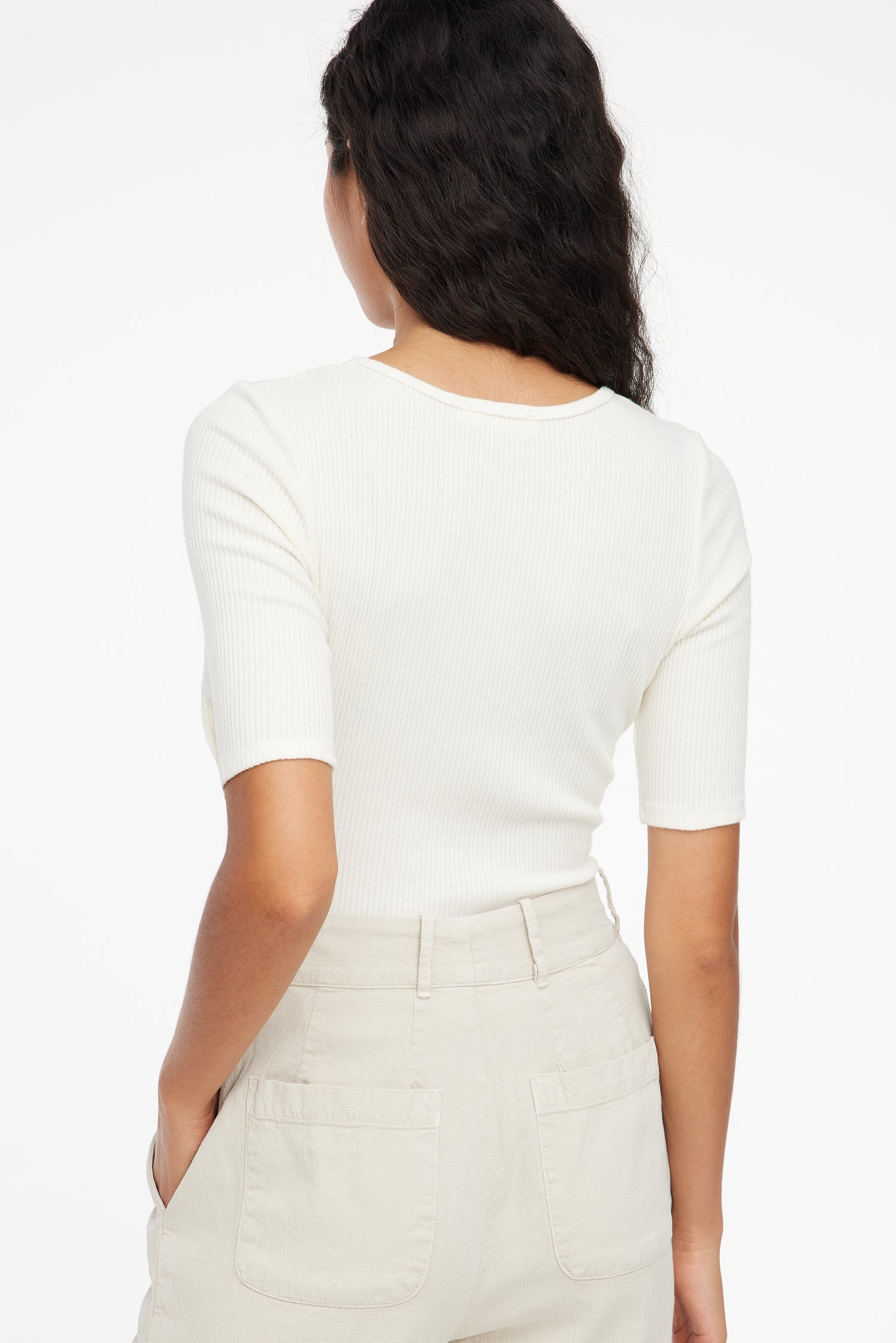 Sweater Rib Tee - Panna Cotta
