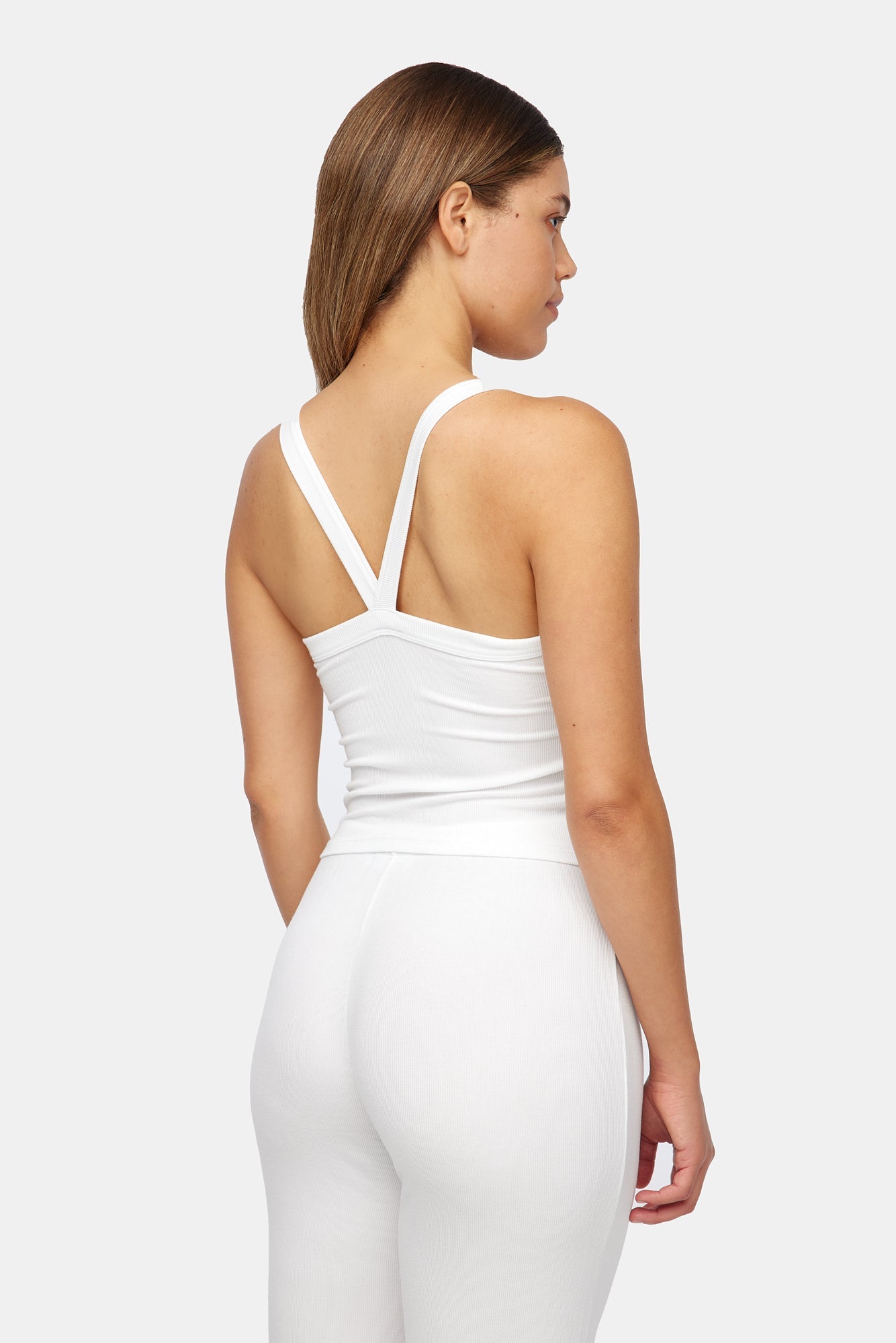 Ribbed Finn Tank - Whitewash