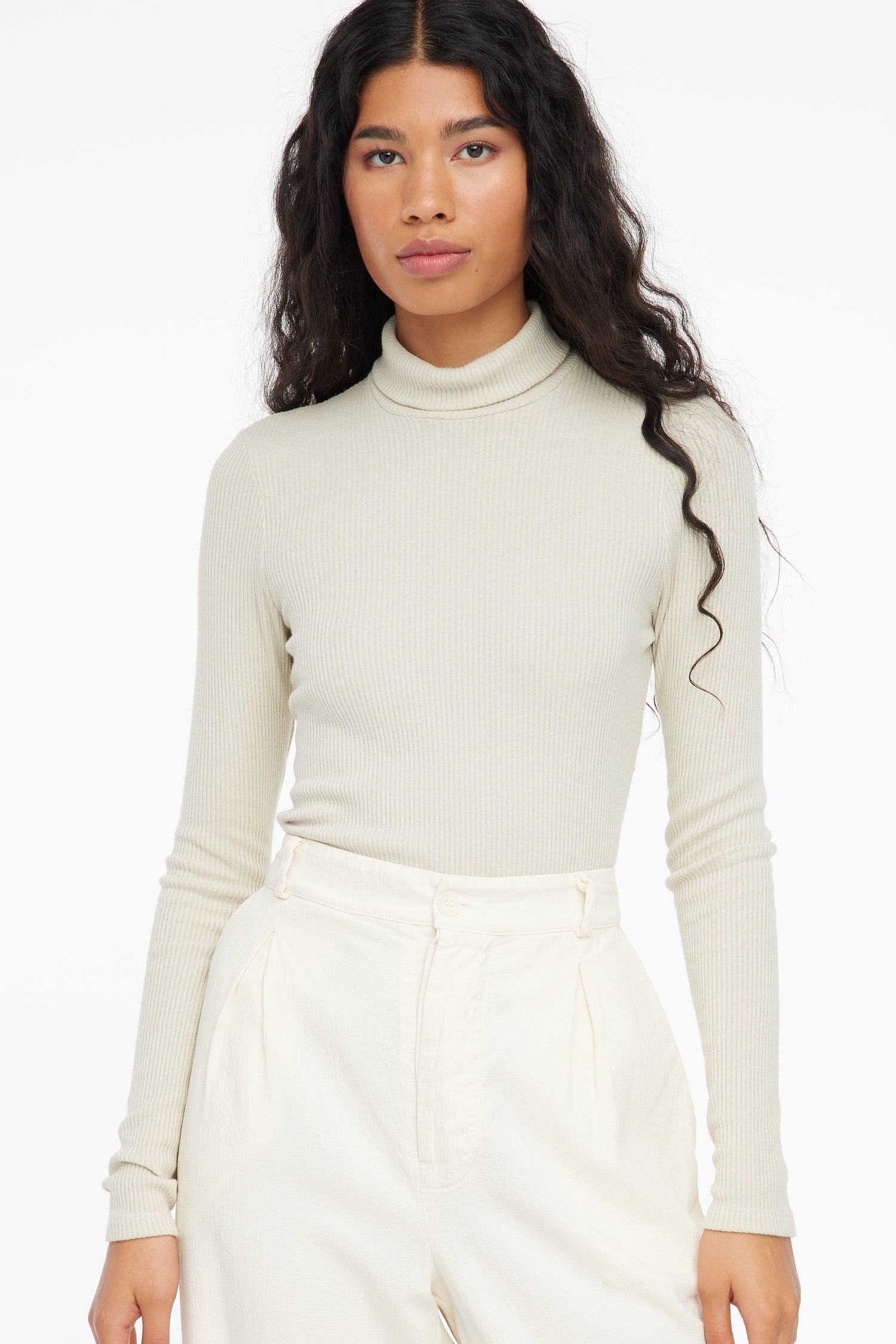 Sweater Rib Turtleneck - Oatmeal