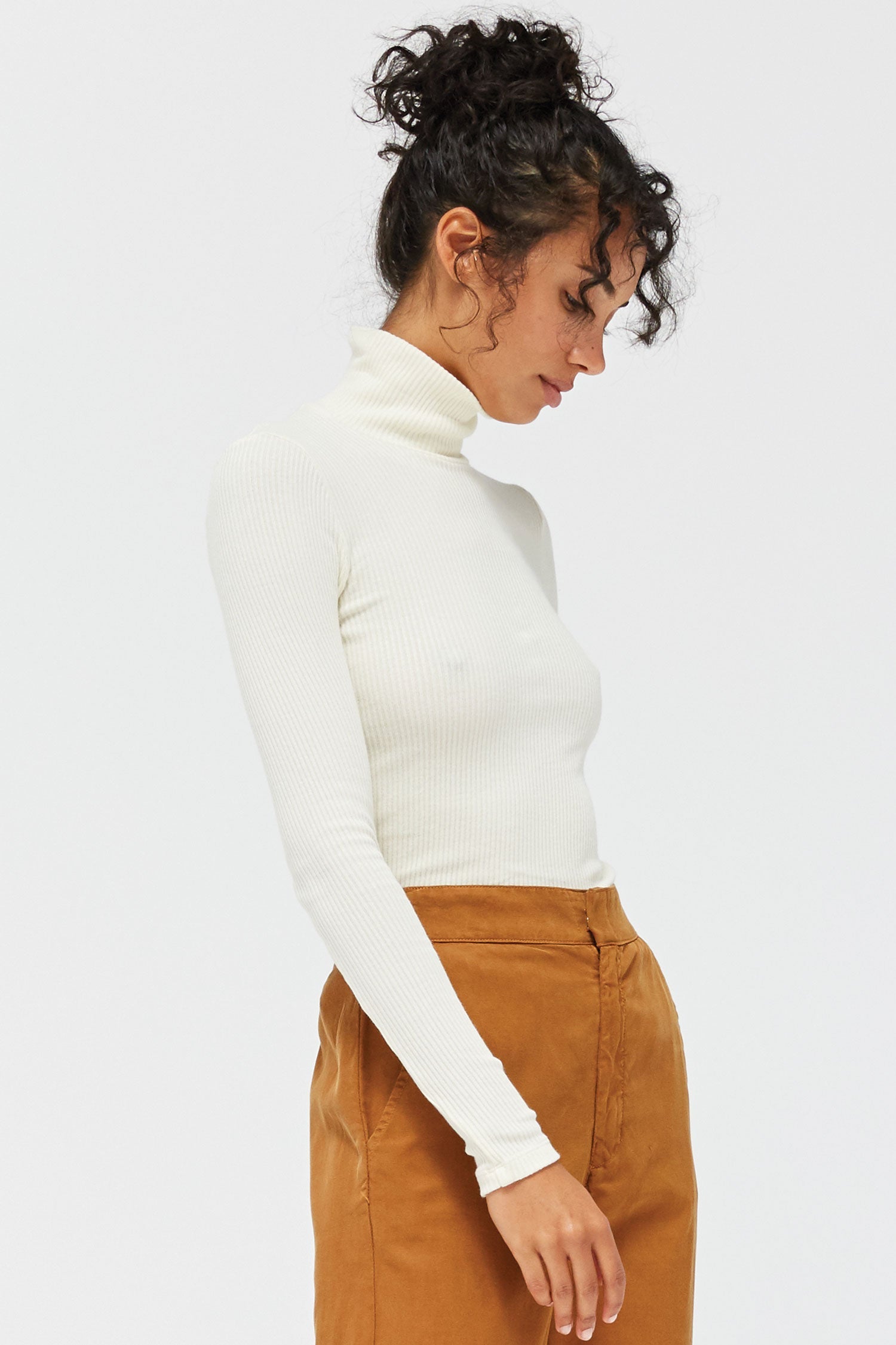 Sweater Rib Turtleneck - Panna Cotta